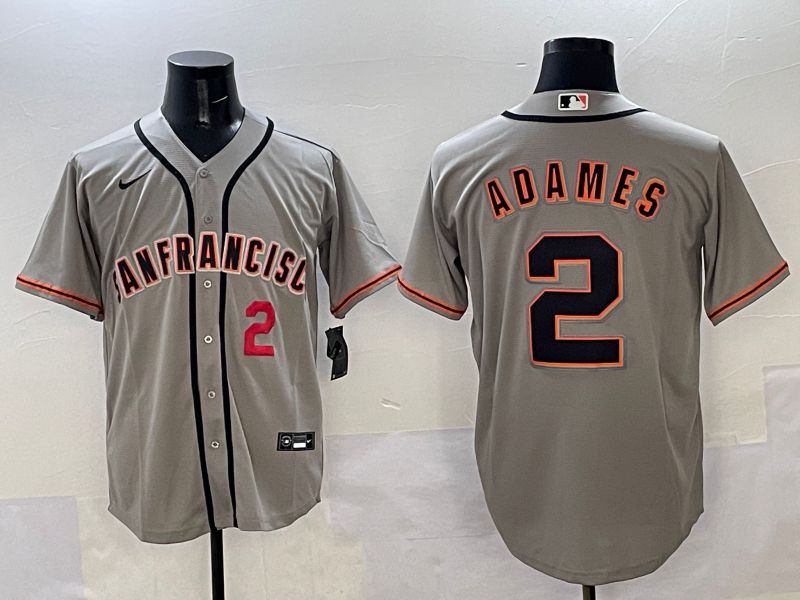 Men San Francisco Giants #2 Adames Grey Game Nike 2025 MLB Jersey style 33->san francisco giants->MLB Jersey